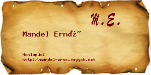 Mandel Ernő névjegykártya
