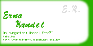 erno mandel business card